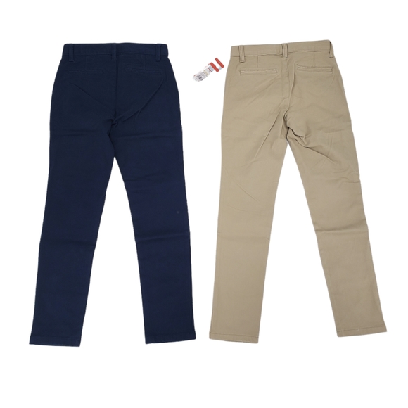 NWT Cat & Jack Girls School Uniform Pants Size 10 - Two Pack Blue And Beige - Picture 2 of 8